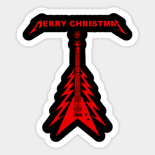 Metal Christmas Electric Guitar Tree Sticker